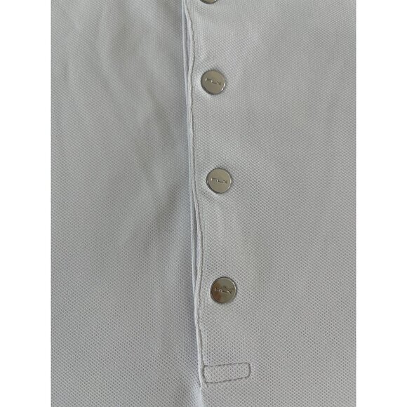 Ralph Lauren RLX Striped-Trim‎ Golf Polo Shirt White Performance Snap M $98.50 - Picture 6 of 11